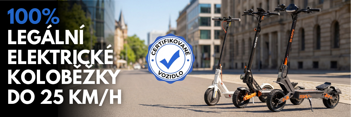 100% legální elektrické koloběžky do 25 km/h