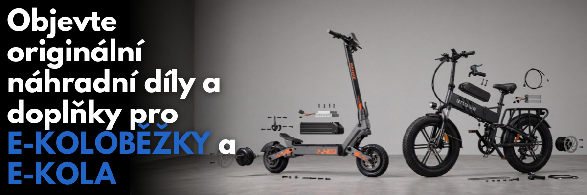 Objevil originální náhradní díly a doplňky pro e-koloběžky i elektrokola